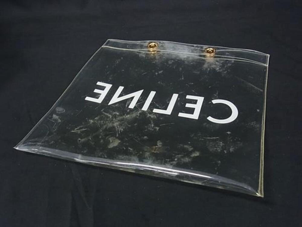 Celine Vinyl Clutch Multi Multi Clear Accessory Black